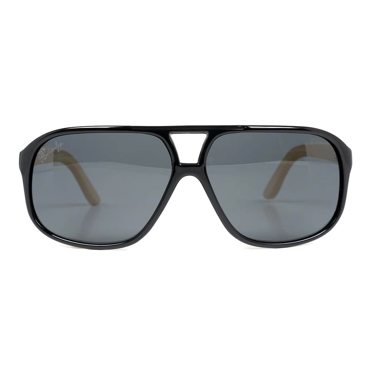 Value Buy Bamfy Hollywood UV400 Polarized Sunglasses with Bamboo Legs and Case -Black image number 3