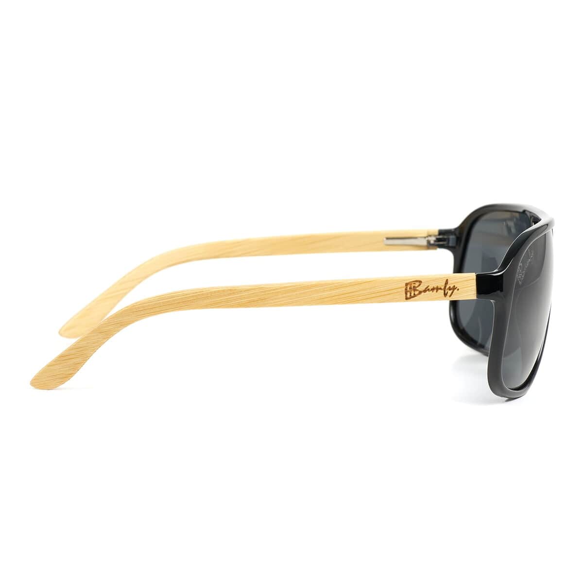 Value Buy Bamfy Hollywood UV400 Polarized Sunglasses with Bamboo Legs and Case -Black image number 4