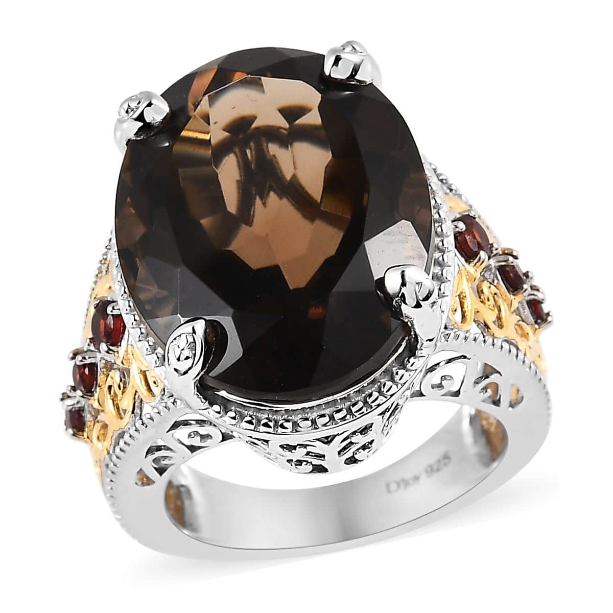 Color Collection 14KT YG Smoky Topaz & Diamonds Round Cocktail Ring – Dalia  T Online