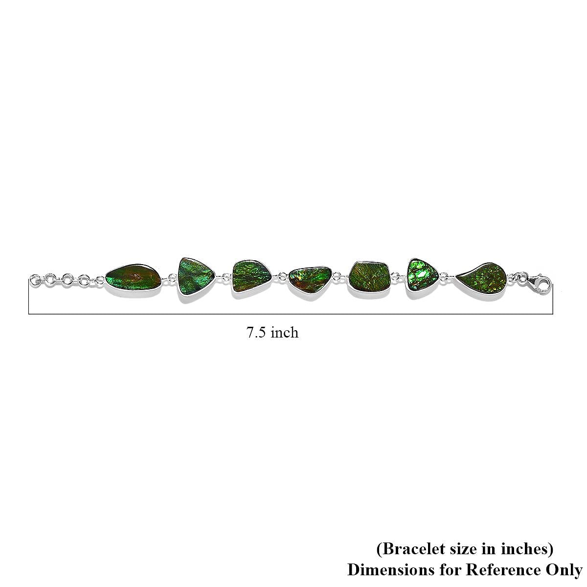 Premium Canadian Ammolite Bracelet in Sterling Silver (7.25 In) image number 4