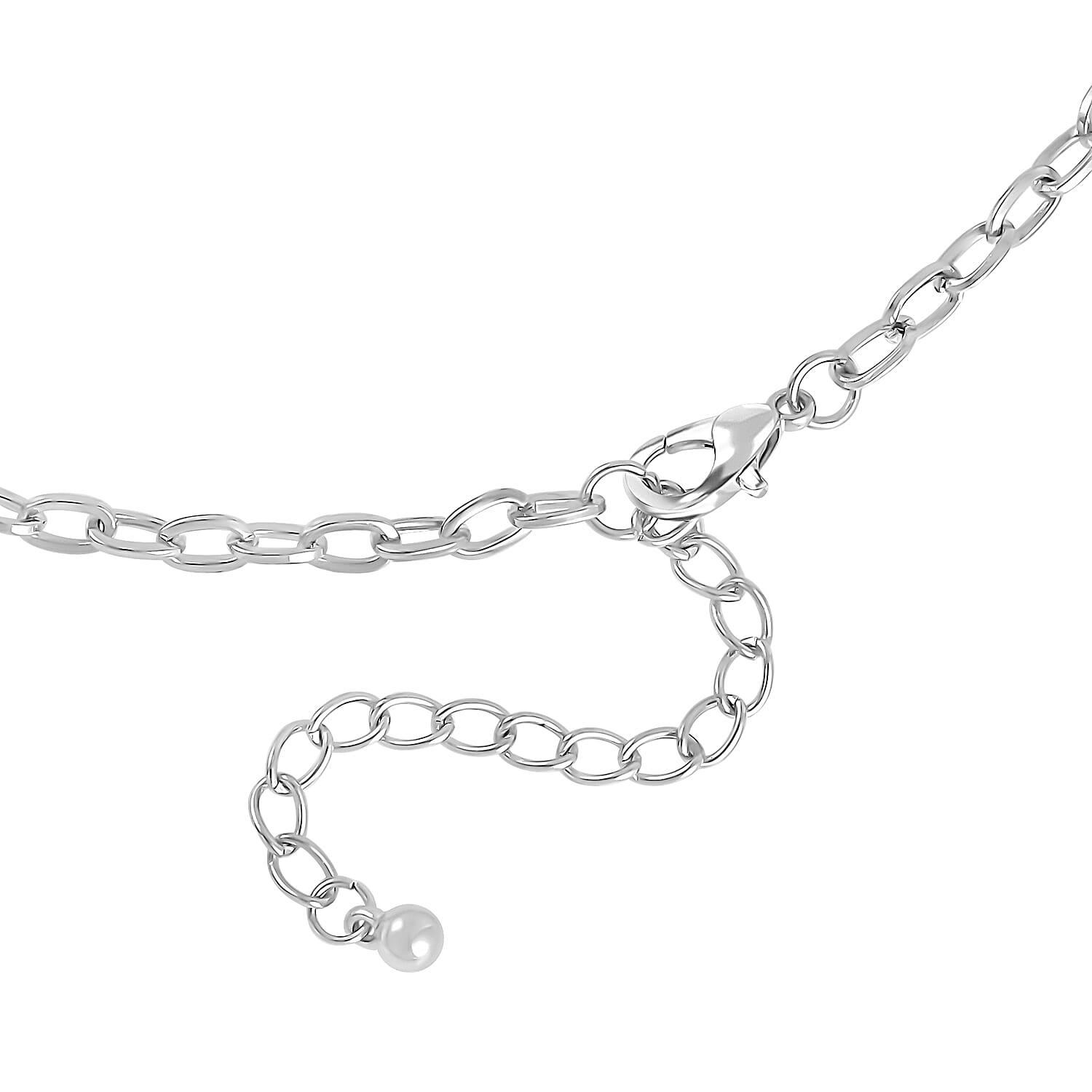 Freshwater Cultured Pearl and Multi Gemstone Celestial Charm Necklace in Silvertone 20-22 Inches