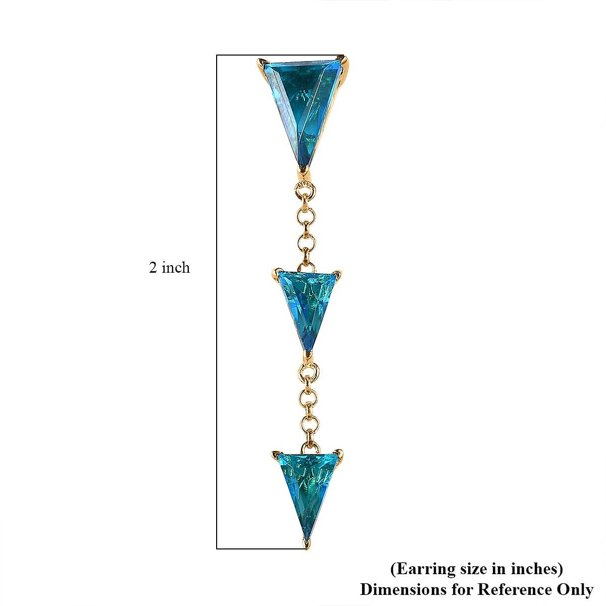 Caribbean Quartz (Triplet) Dangling Earrings in Vermeil Yellow Gold Over Sterling Silver 9.35 ctw image number 4