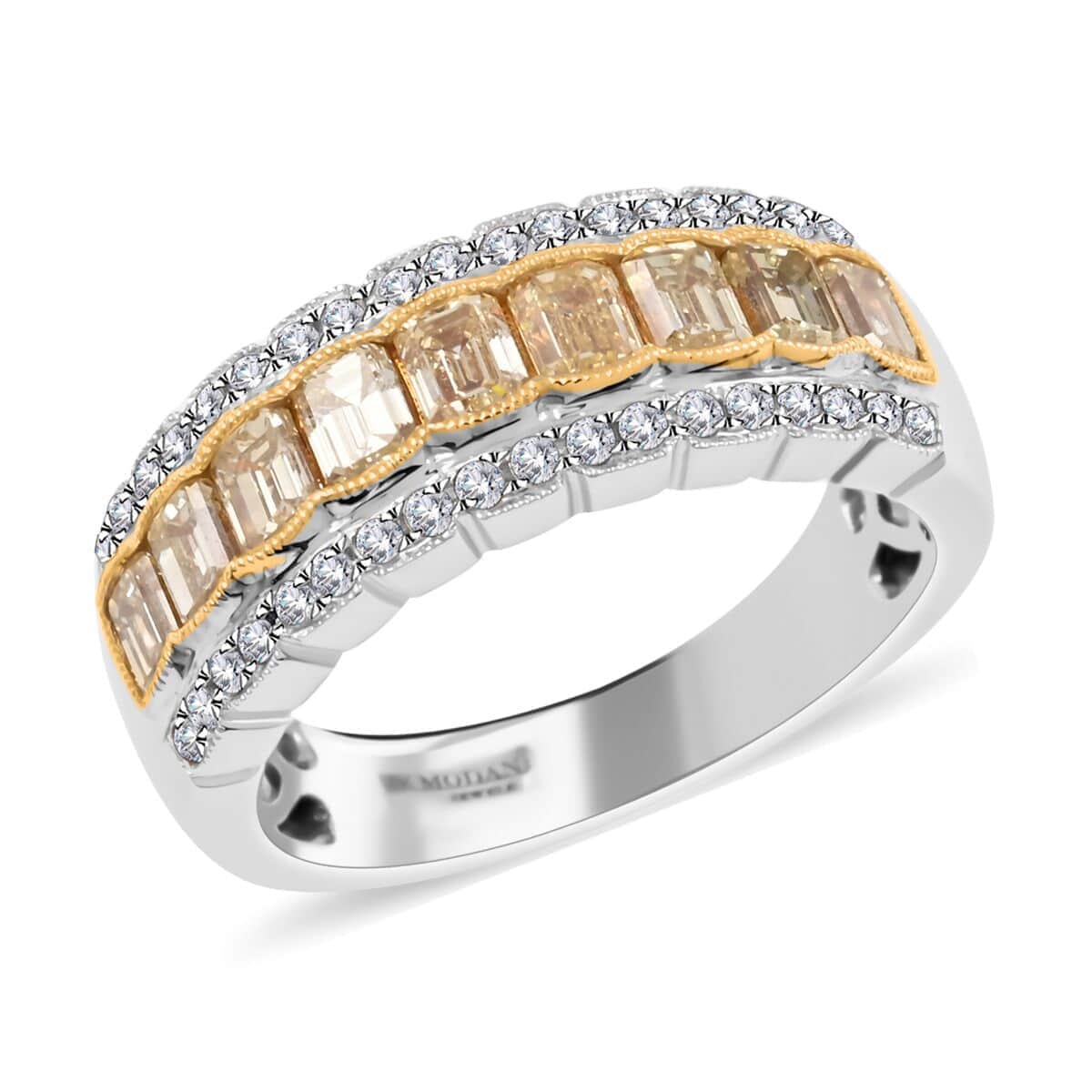 Modani 18K White and Yellow Gold Natural Yellow and White Diamond SI-VS Ring 1.80 ctw image number 0