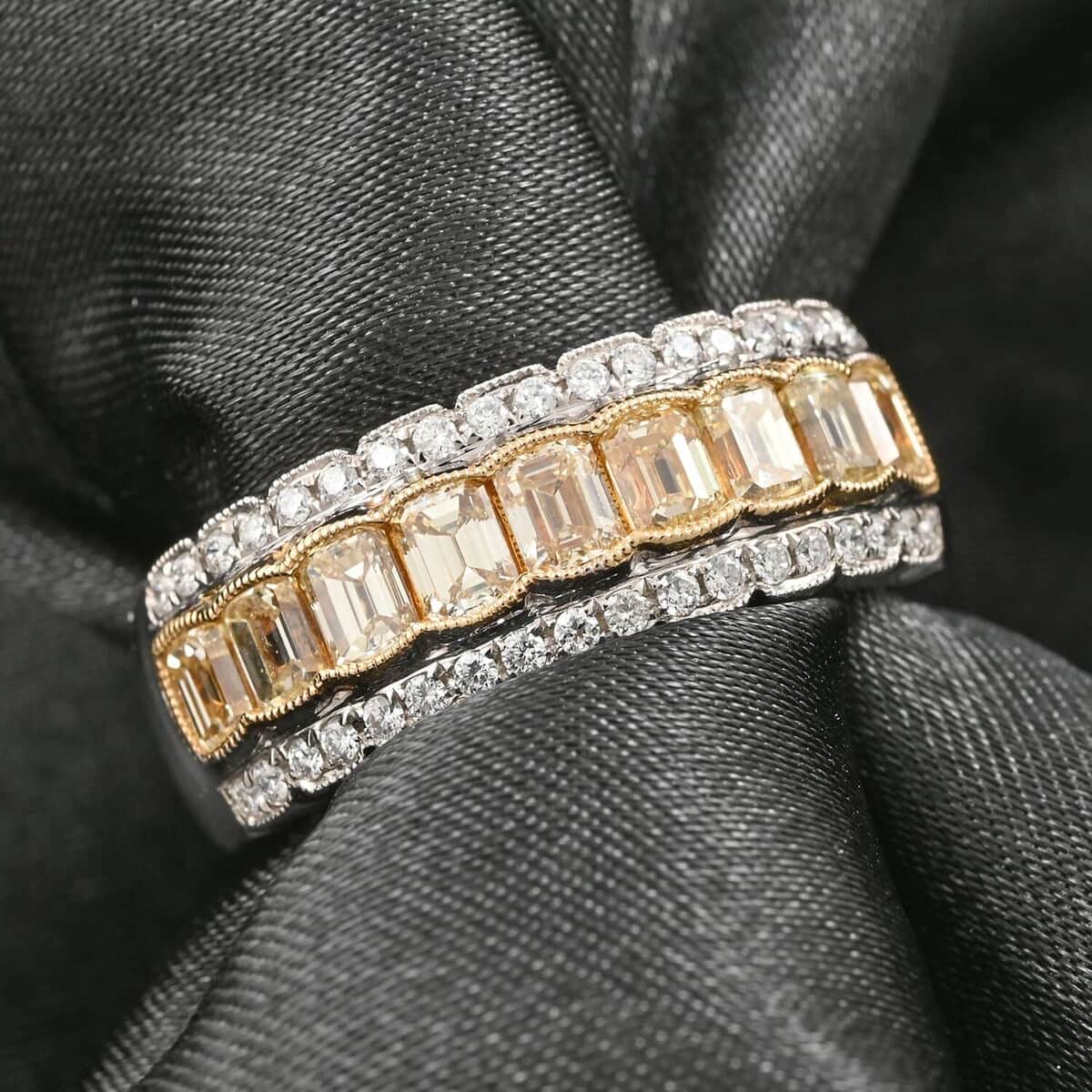 Modani 18K White and Yellow Gold Natural Yellow and White Diamond SI-VS Ring 1.80 ctw image number 1