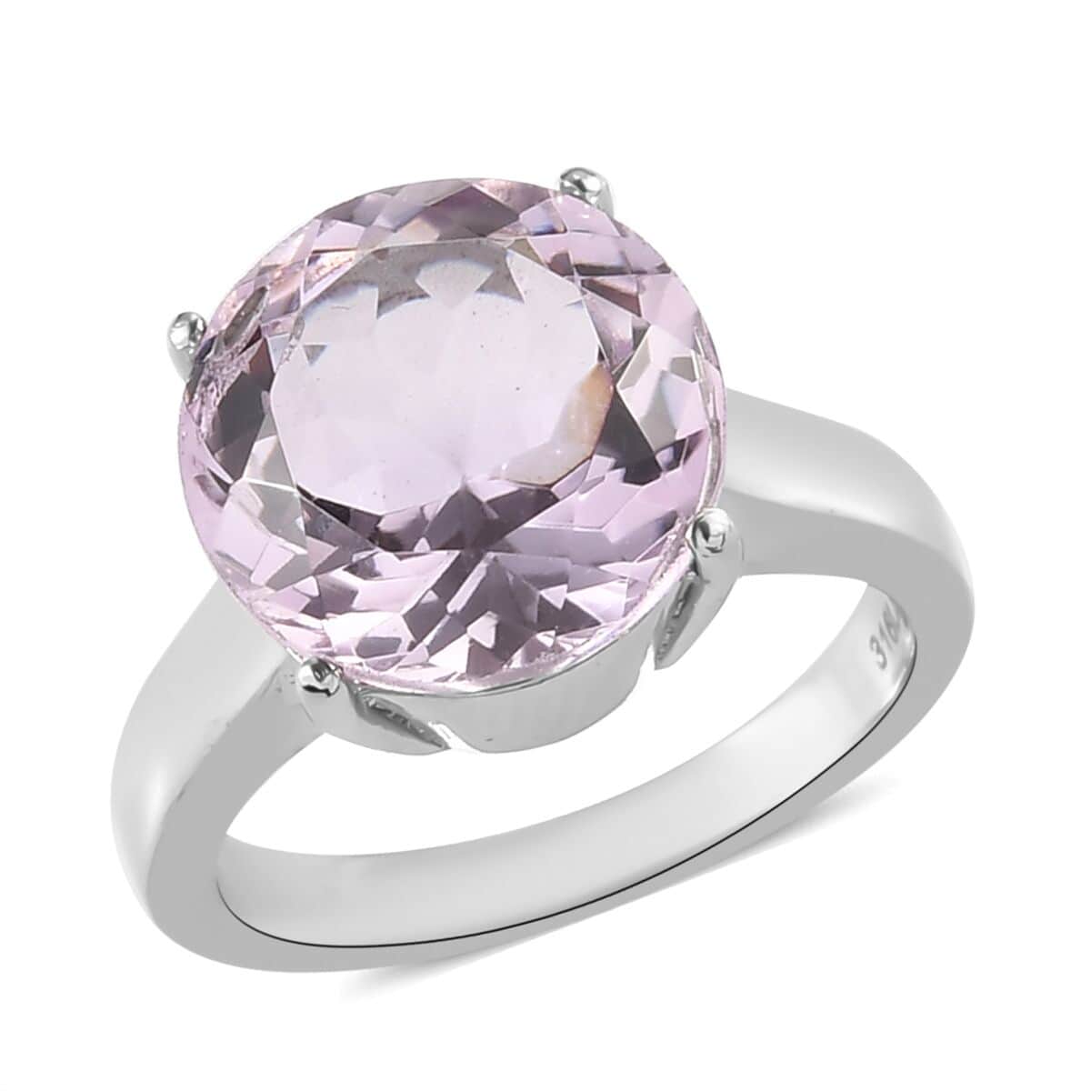 Rose De France Amethyst Solitaire Ring in Stainless Steel (Size 10.0) 5.60 ctw image number 0