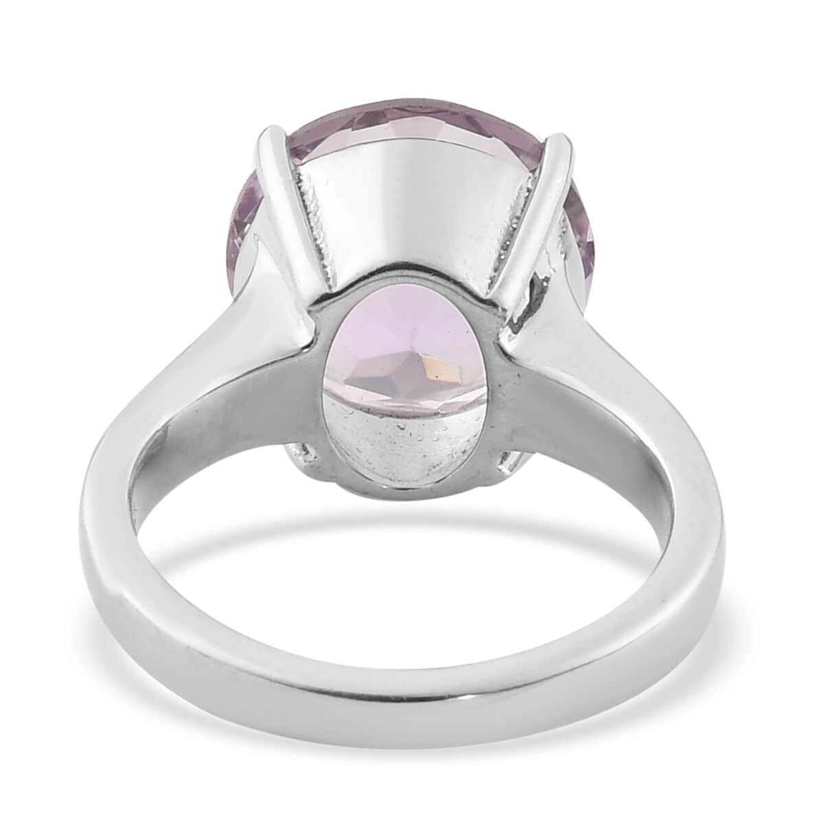 Rose De France Amethyst Solitaire Ring in Stainless Steel (Size 10.0) 5.60 ctw image number 4