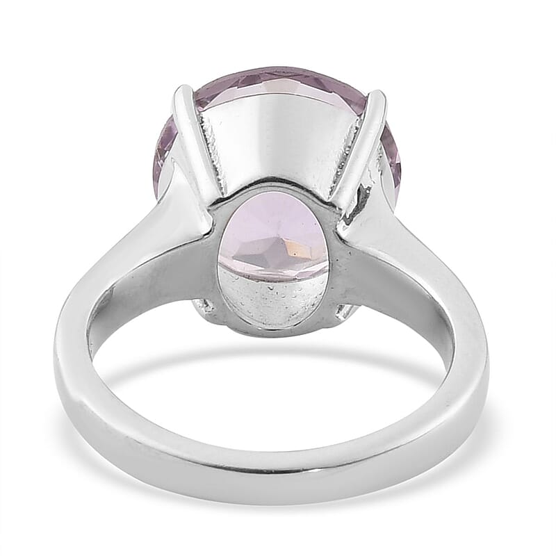 Rose De France Amethyst Solitaire Ring in Stainless Steel (Size 9.0) 5.60 ctw | Tarnish-Free, Waterproof, Sweat Proof Jewelry