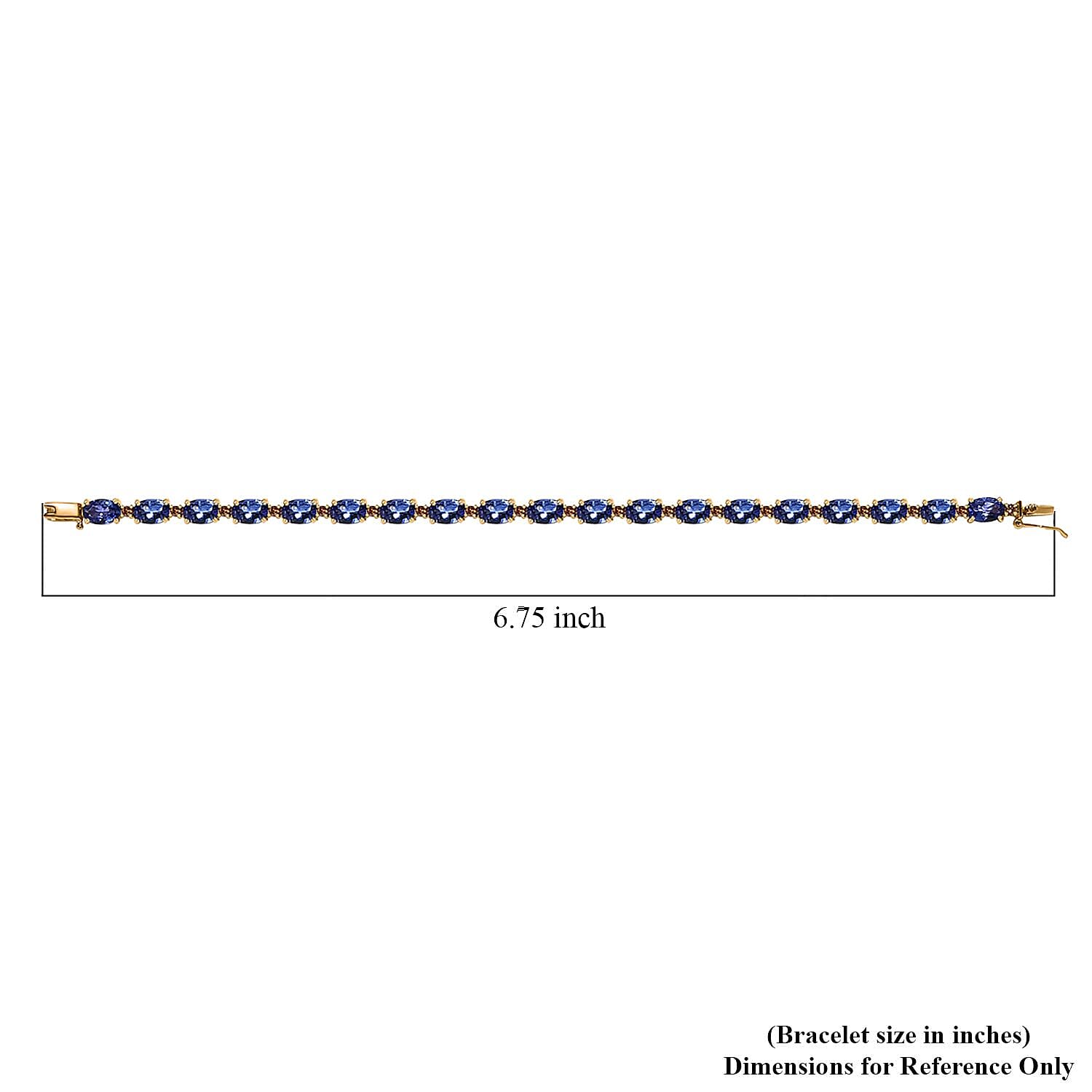 Luxoro 14K Yellow Gold AAA Tanzanite and Natural Yellow Diamond I3 Bracelet (6.50 In) 9.40 ctw