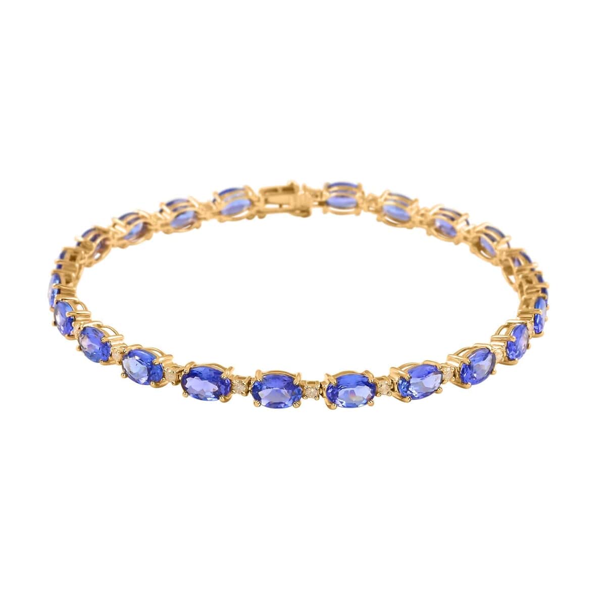 Luxoro 14K Yellow Gold AAA Tanzanite and Natural Yellow Diamond I3 Bracelet (8.00 In) 10.80 ctw image number 0