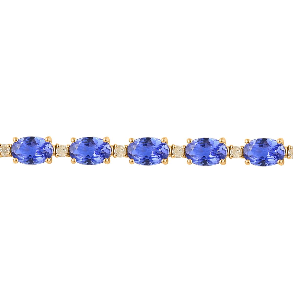 Luxoro 14K Yellow Gold AAA Tanzanite and Natural Yellow Diamond I3 Bracelet (8.00 In) 10.80 ctw image number 2
