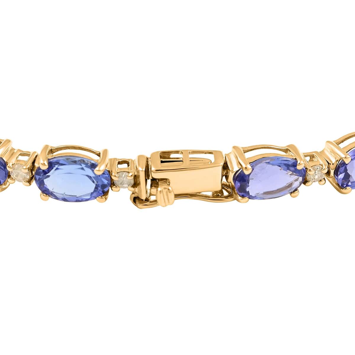 Luxoro 14K Yellow Gold AAA Tanzanite and Natural Yellow Diamond I3 Bracelet (8.00 In) 10.80 ctw image number 3