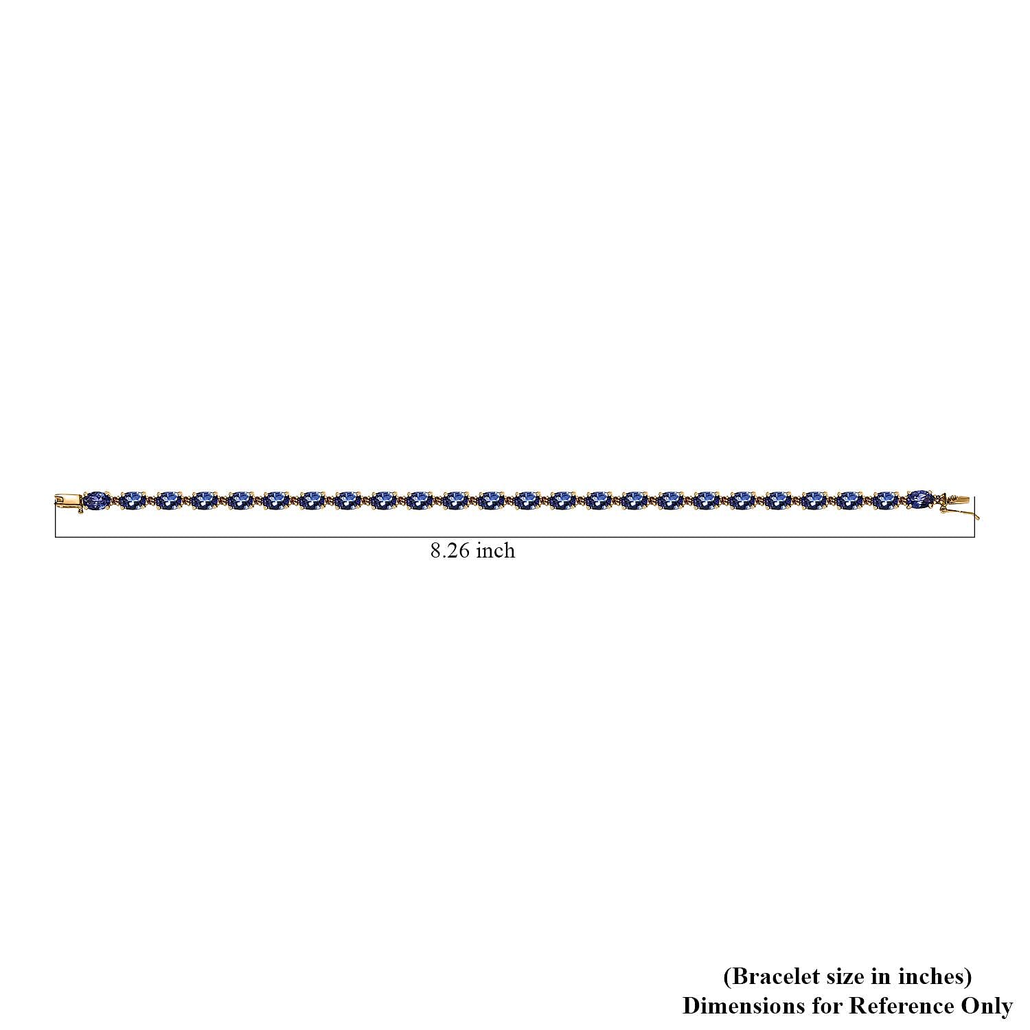 Luxoro 14K Yellow Gold AAA Tanzanite and Natural Yellow Diamond I3 Bracelet (8.00 In) 10.80 ctw