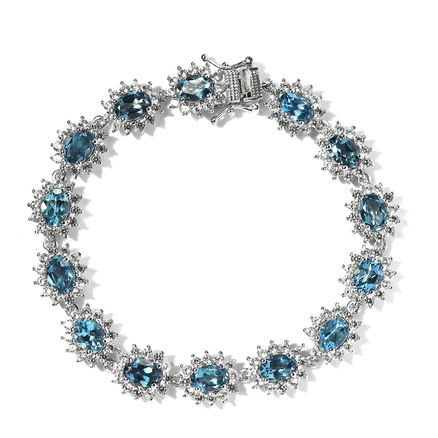 London blue topaz on sale bracelet sterling silver