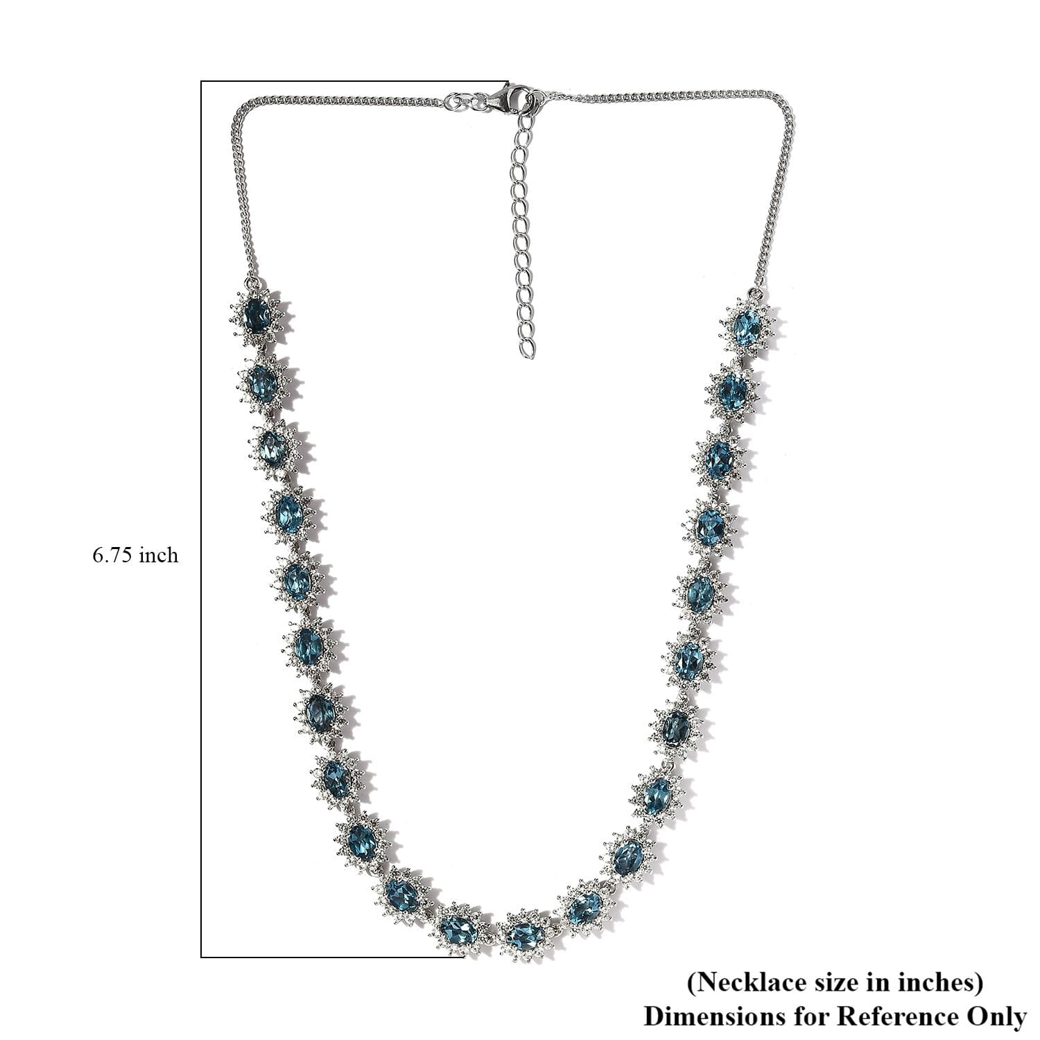 Buy London Blue Topaz and White Zircon Necklace 18-20 Inches