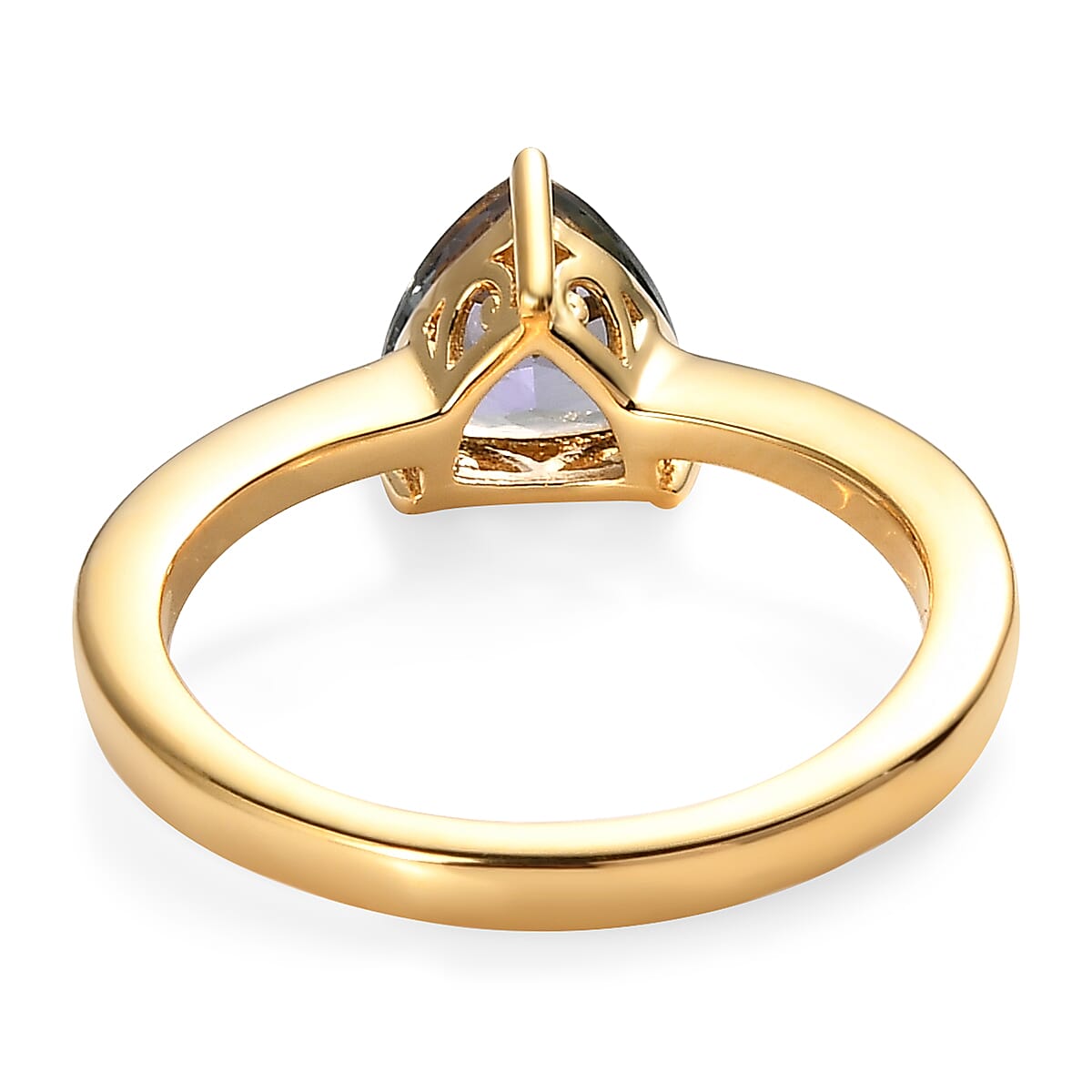 Green Tanzanite Solitaire Ring in Vermeil Yellow Gold Over Sterling Silver 1.25 ctw image number 4