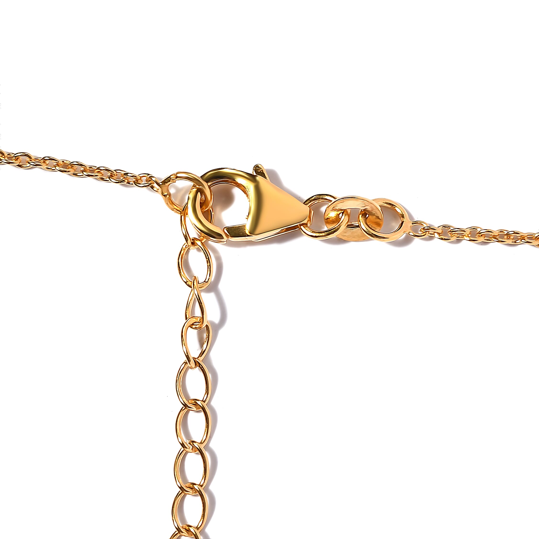 Lab Created Padparadscha Sapphire Necklace 18-20 Inches in Vermeil Yellow Gold Over Sterling Silver 23.65 ctw