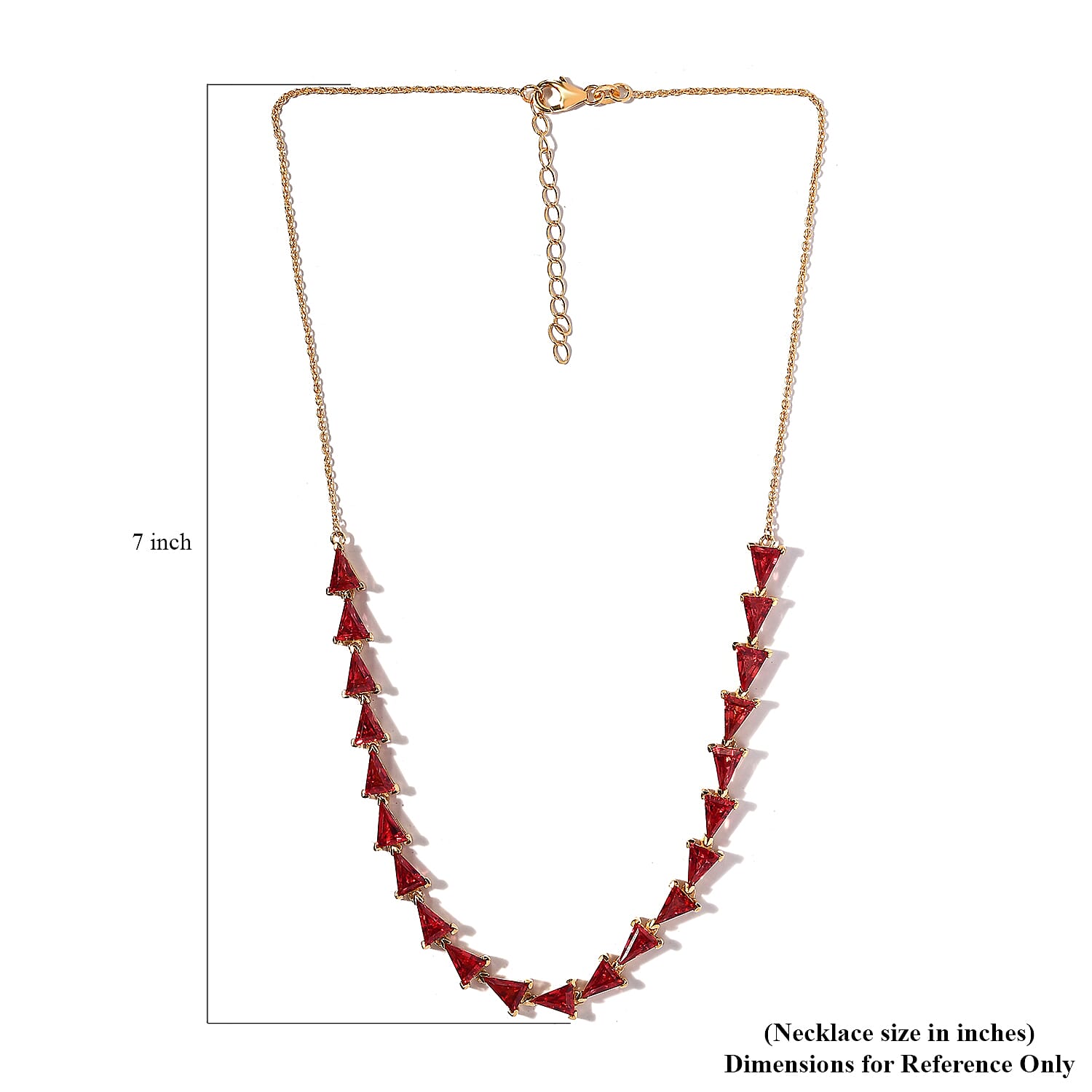 Lab Created Padparadscha Sapphire Necklace 18-20 Inches in Vermeil Yellow Gold Over Sterling Silver 23.65 ctw