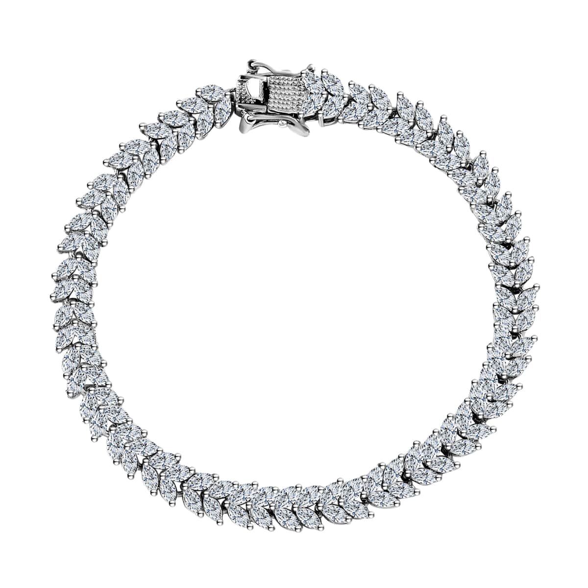 Moissanite Bracelet in Platinum Over Sterling Silver (7.25 In) 7.35 ctw image number 0