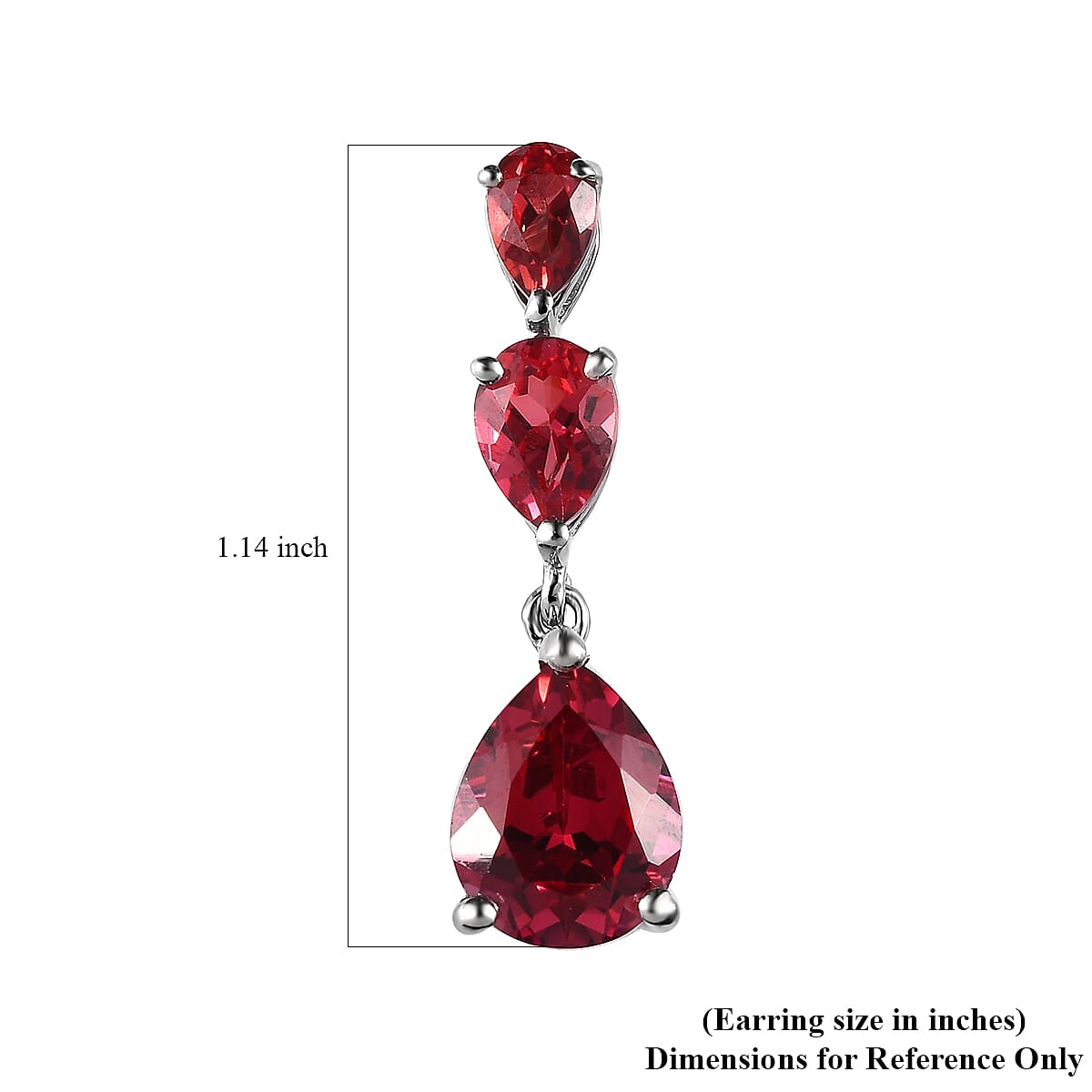 Lab Created Padparadscha Sapphire Drop Earrings in Platinum Over Sterling Silver 10.00 ctw image number 4