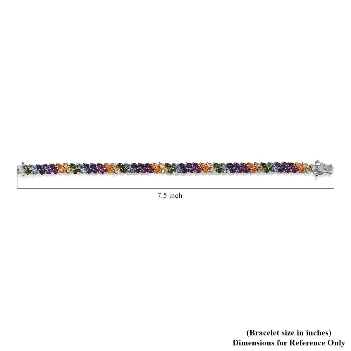 TLV Multi Gemstone Bracelet in Platinum Over Sterling Silver (7.25 In) 12.25 ctw image number 4