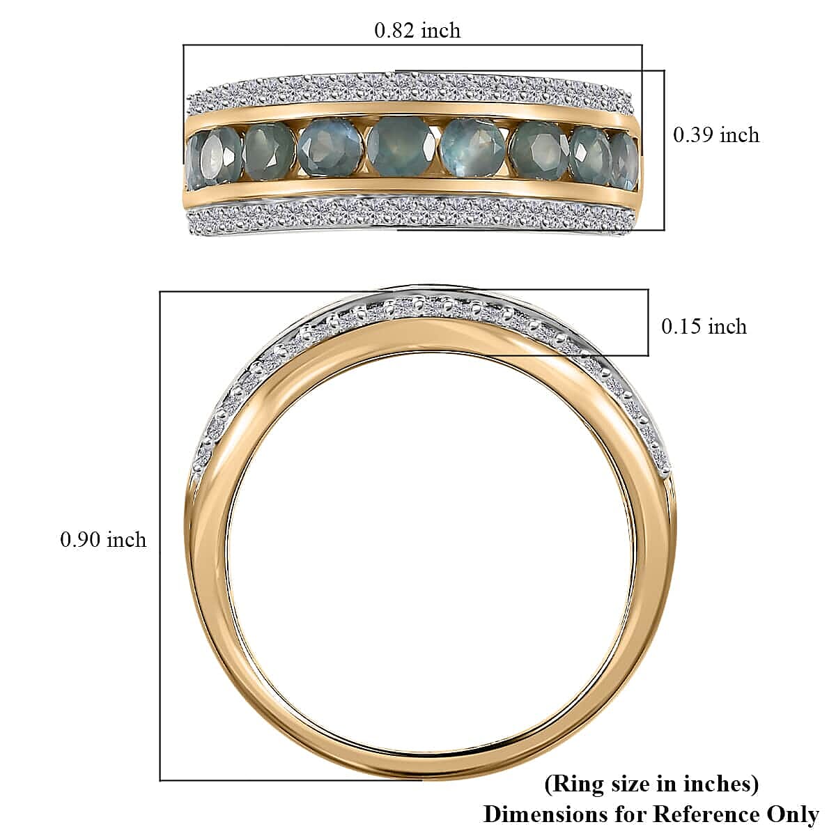 Luxoro 10K Yellow Gold Premium Narsipatnam Alexandrite and Moissanite Half Eternity Band Ring (Size 6.0) 1.50 ctw