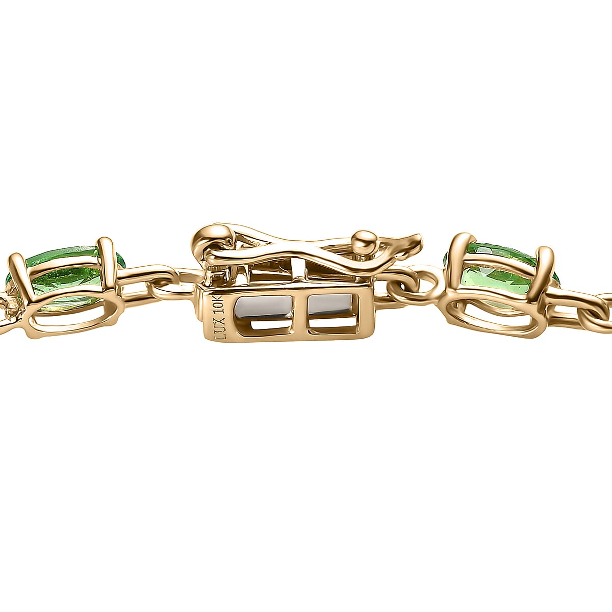 Luxoro 10K Yellow Gold Premium Tsavorite Garnet Bracelet (7.25 In) 5.75 ctw image number 3