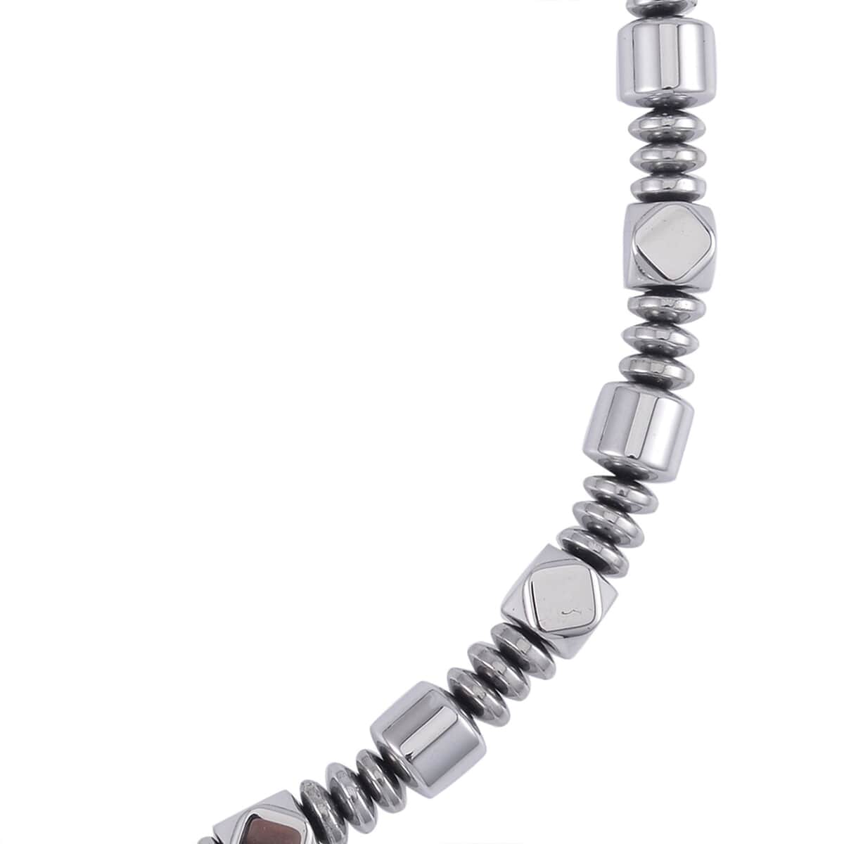 Silver Color Hematite Beaded Necklace 20 Inches in Silvertone 681.00 ctw image number 2