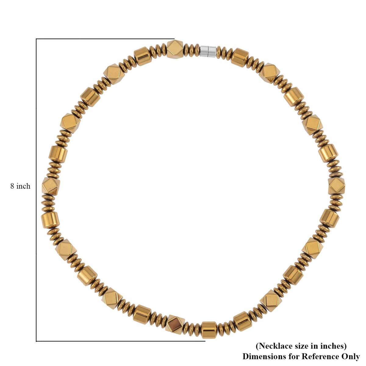 Golden Color Hematite Beaded Necklace 20 Inches in Silvertone 681.00 ctw image number 4