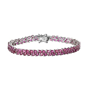 Niassa Ruby (FF) Bracelet in Platinum Over Sterling Silver (7.25 In) 19.10 ctw
