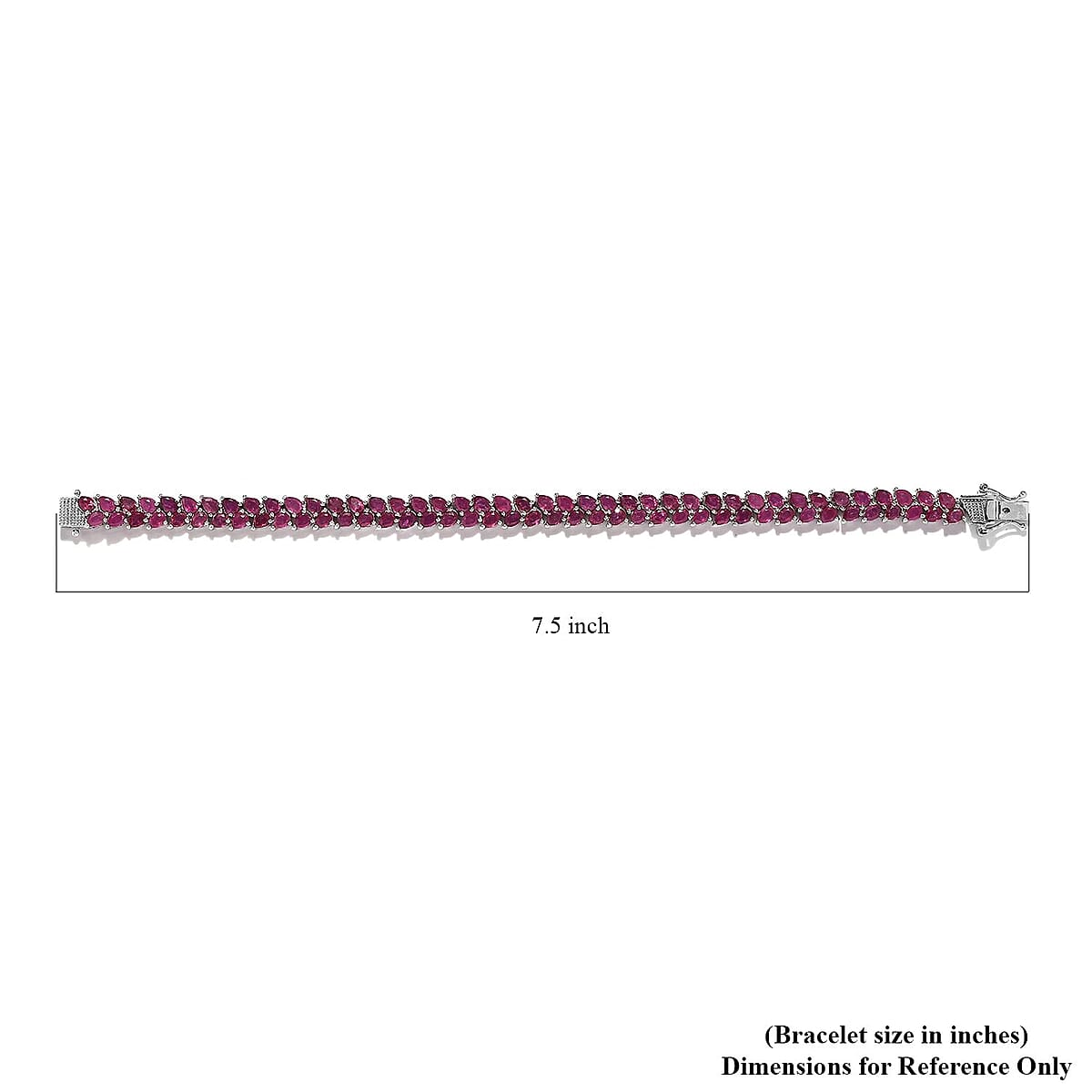 Niassa Ruby (FF) Bracelet in Platinum Over Sterling Silver (7.25 In) 19.10 ctw image number 3