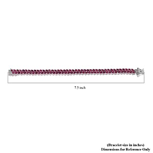 Niassa Ruby (FF) Bracelet in Platinum Over Sterling Silver (7.25 In) 19.10 ctw