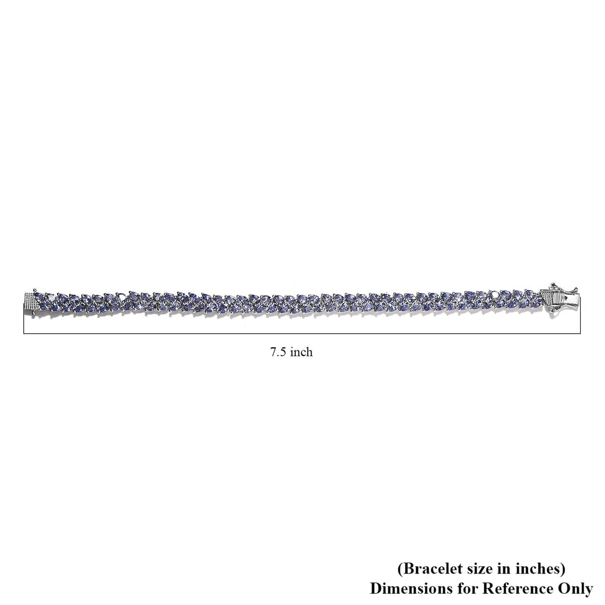 Tanzanite Bracelet in Platinum Over Sterling Silver (7.25 In) 11.50 ctw image number 4