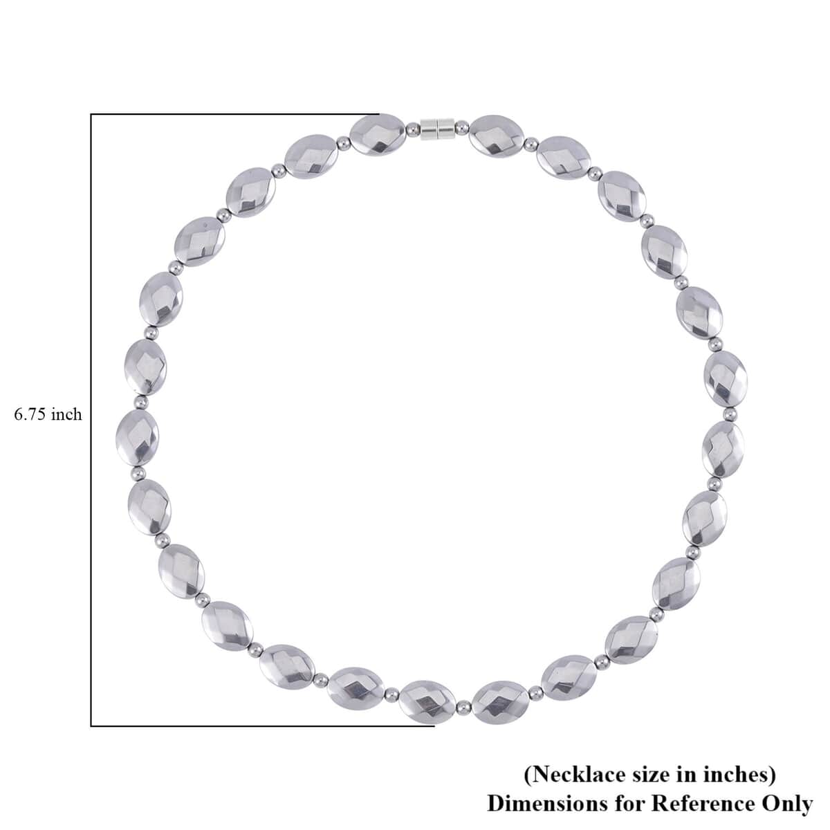 Silver Color Hematite Beaded Necklace 20 Inches in Silvertone 371.00 ctw image number 4