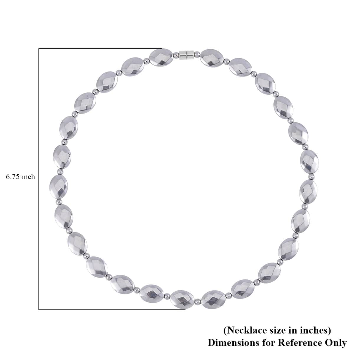 Silver Color Hematite 371.00 ctw Beaded Necklace 20 Inches in Silvertone image number 4