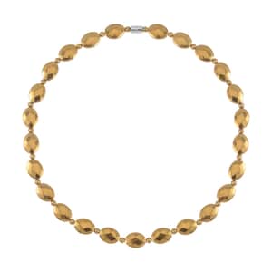 Golden Color Hematite 371.00 ctw Beaded Necklace 20 Inches in Silvertone