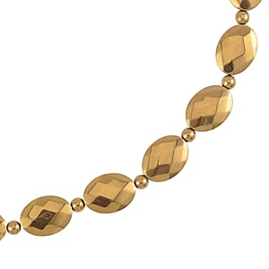 Golden Color Hematite 371.00 ctw Beaded Necklace 20 Inches in Silvertone