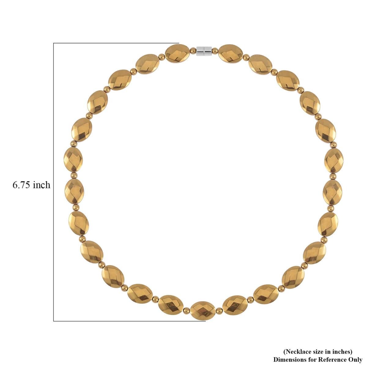 Golden Color Hematite 371.00 ctw Beaded Necklace 20 Inches in Silvertone image number 4