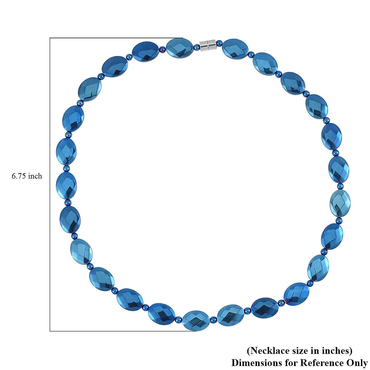 Blue Color Hematite 371.00 ctw Beaded Necklace in Silvertone 20 Inches image number 4