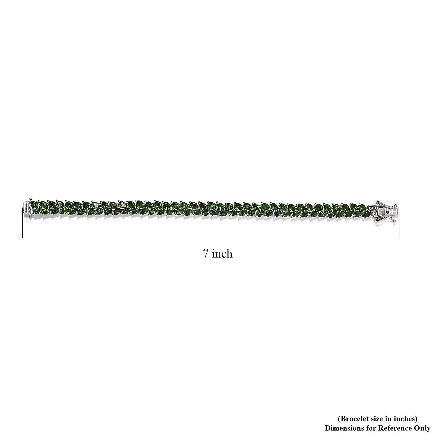D'Joy Chrome Diopside Bracelet in Platinum Over Sterling Silver (6.50 In) 12.75 ctw
