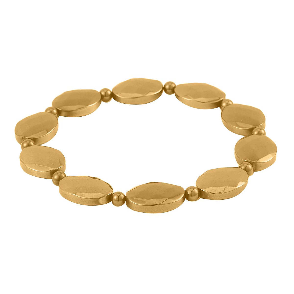 Golden Color Hematite Beaded Stretch Bracelet 148.00 ctw image number 2