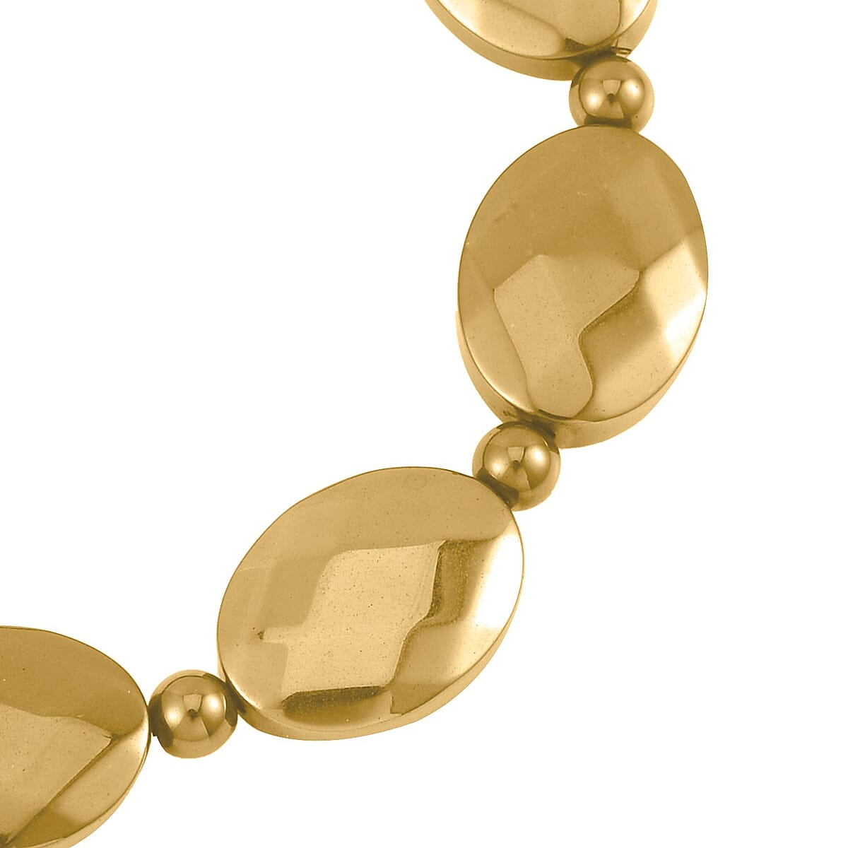 Golden Color Hematite Beaded Stretch Bracelet 148.00 ctw image number 3