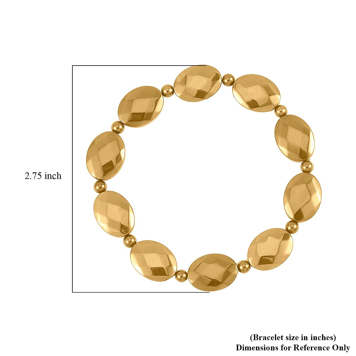 Golden Color Hematite Beaded Stretch Bracelet 148.00 ctw image number 4
