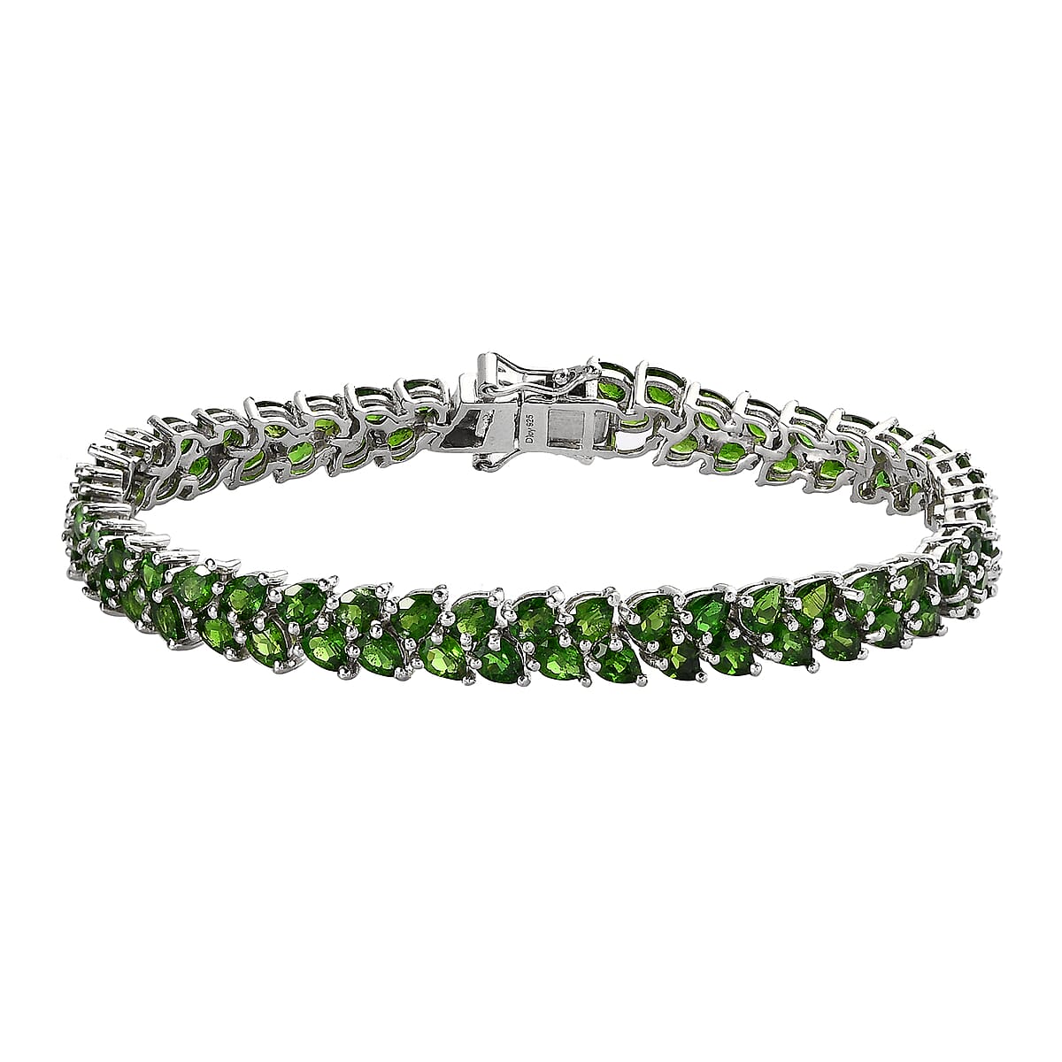 Chrome Diopside 19.30 ctw 2 Row Bracelet in Platinum Over Sterling Silver (7.25 In) image number 0