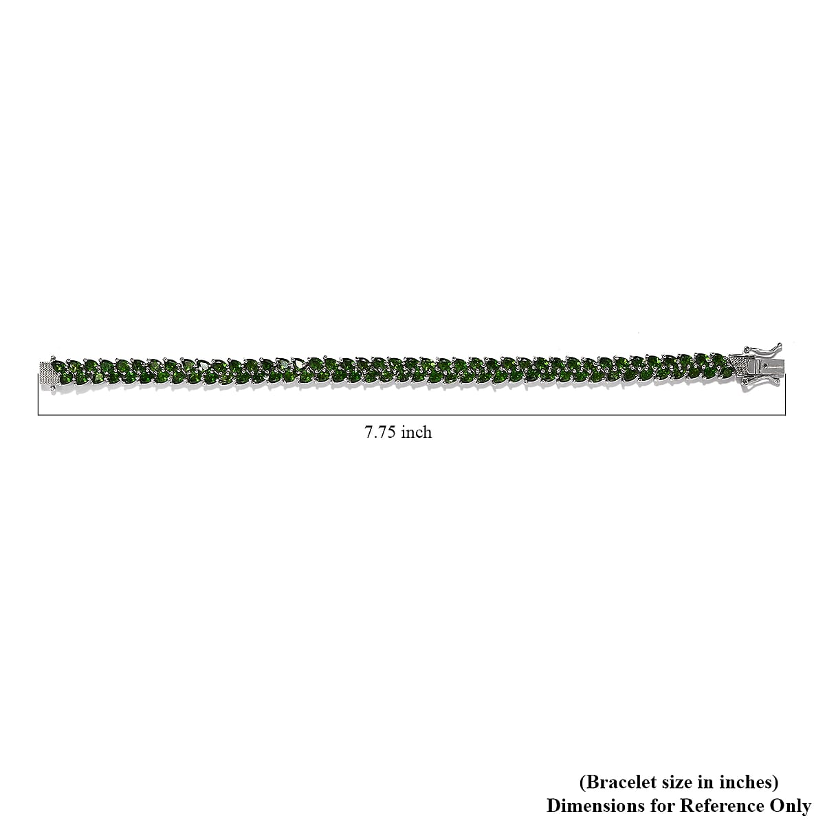 Chrome Diopside 19.30 ctw 2 Row Bracelet in Platinum Over Sterling Silver (7.25 In) image number 4