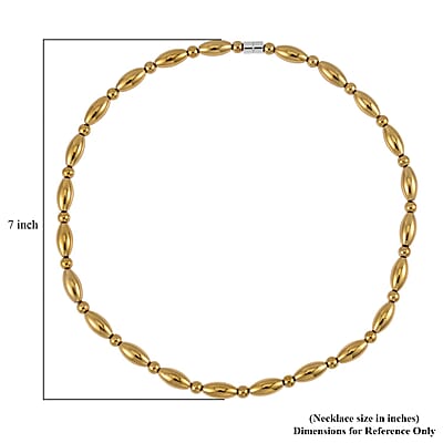 Golden Color Hematite 369.50 ctw Beaded Necklace in Silvertone 20 Inches