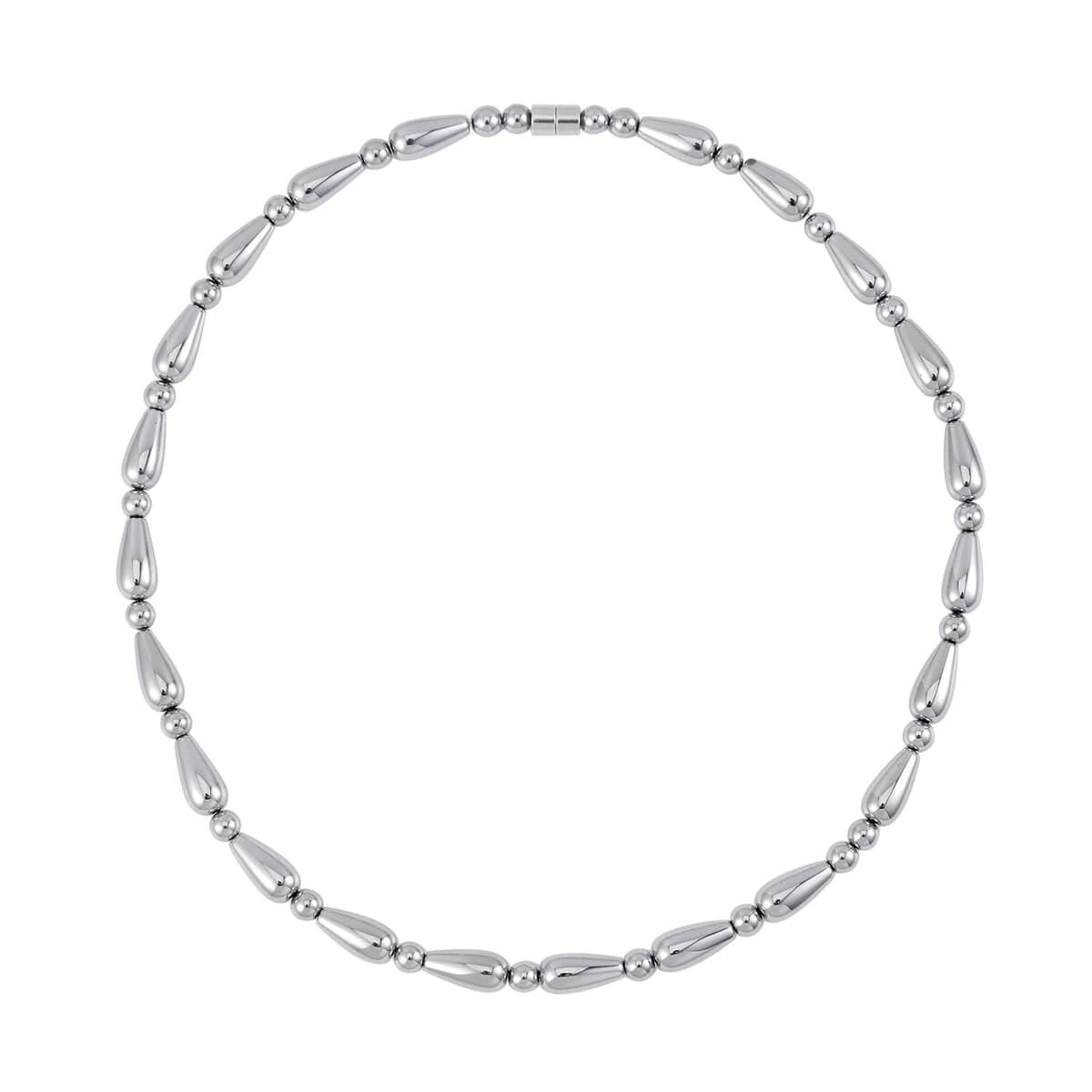 Silver Color Hematite Beaded Necklace (20 Inches) in Silvertone 373.50 ctw image number 0