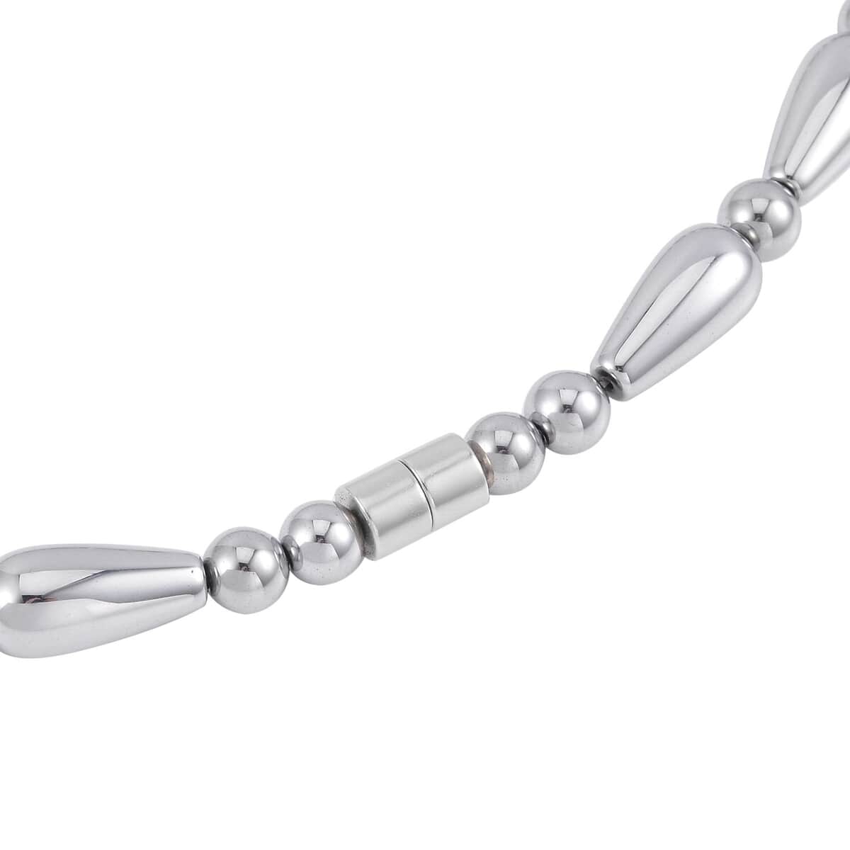 Silver Color Hematite Beaded Necklace (20 Inches) in Silvertone 373.50 ctw image number 3