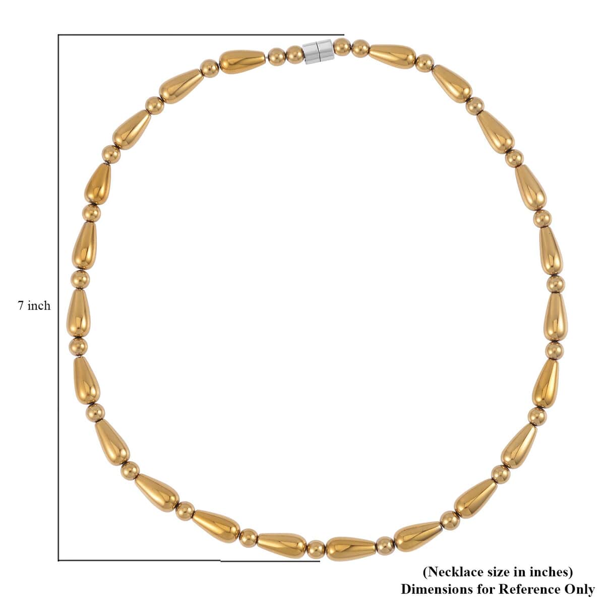 Golden Color Hematite 373.50 ctw Beaded Necklace in Silvertone 20 Inches image number 4