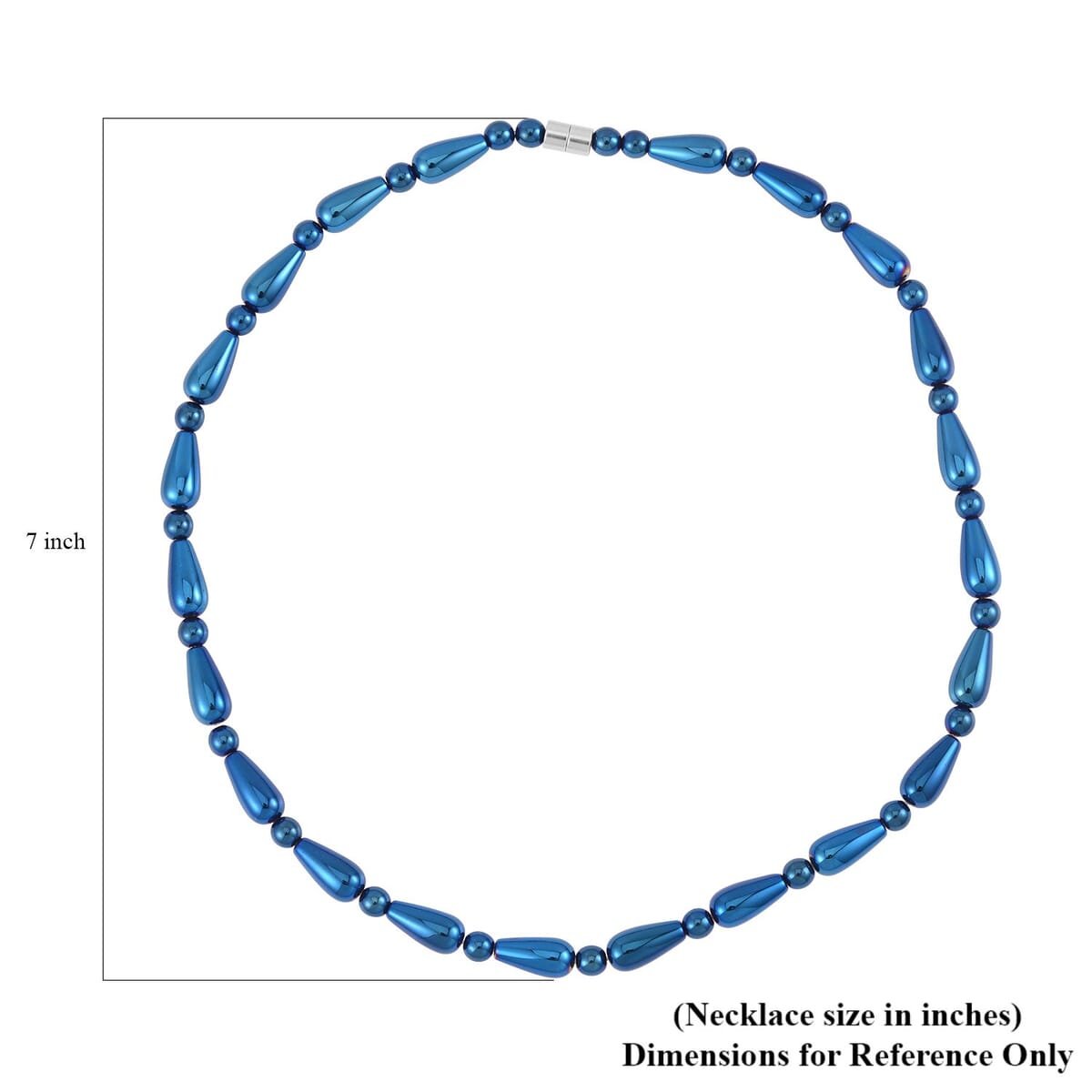 Blue Color Hematite 373.50 ctw Beaded Necklace in Silvertone 20 Inches image number 4