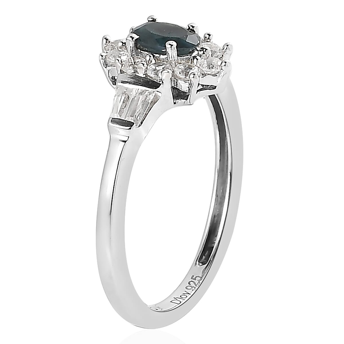 Narsipatnam Alexandrite and White Zircon Sunburst Ring in Platinum Over Sterling Silver 0.75 ctw (Del. in 5-7 Days) image number 3